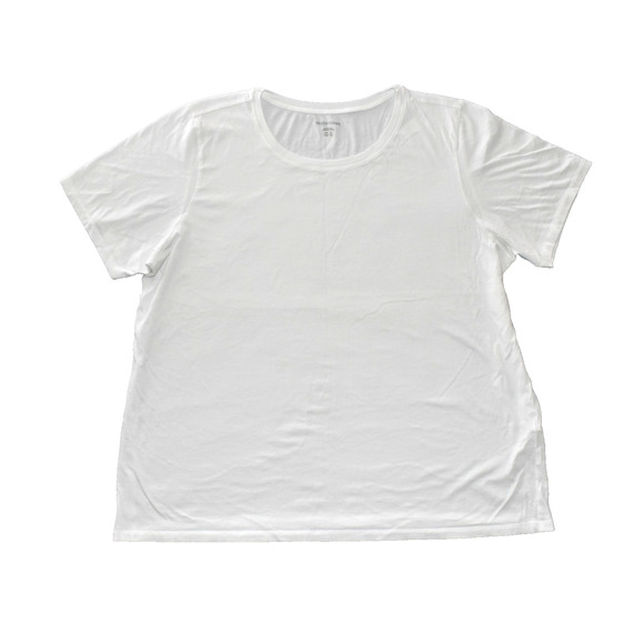 A2 NEW EILEEN FISHER White Organic Cotton Crew Neck Short Sleeve T Shirt Size XL - Picture 3 of 4